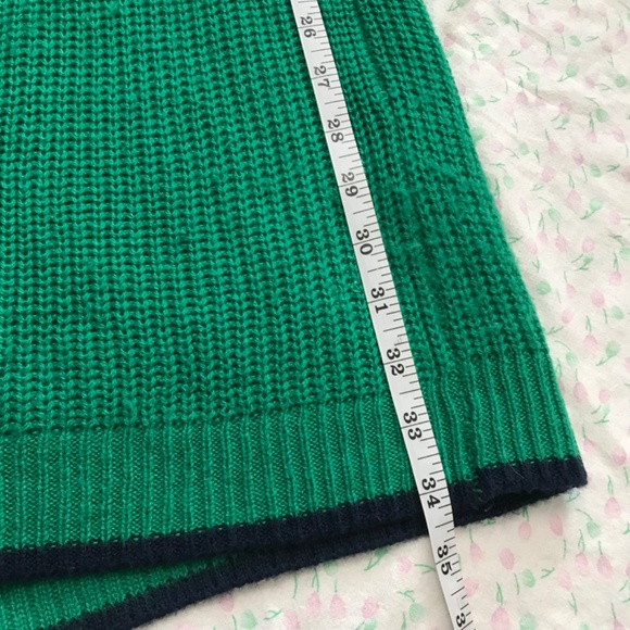 REVAMPED Sweater Knits Long Sleeve V-Patterned Cardigan M Green Navy Blue White - Picture 6 of 8